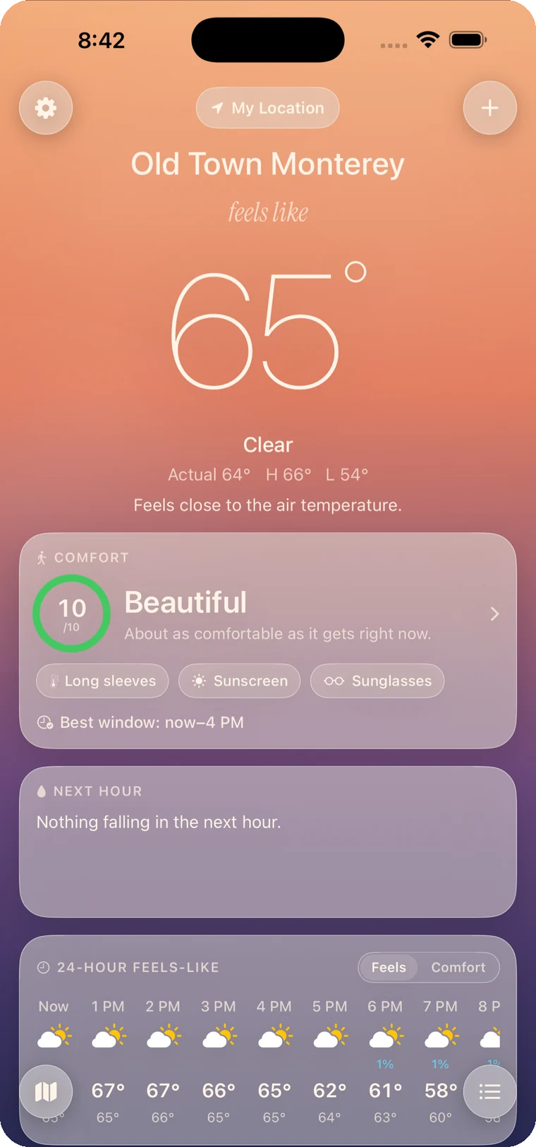 FeelsLike — the comfort number for right now