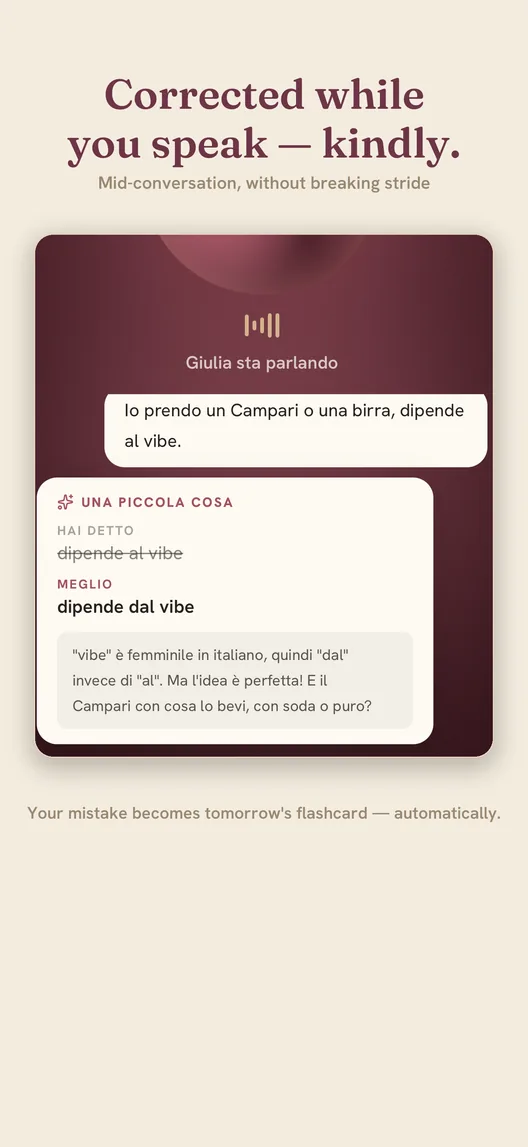 Parlaviva — corrections after the conversation